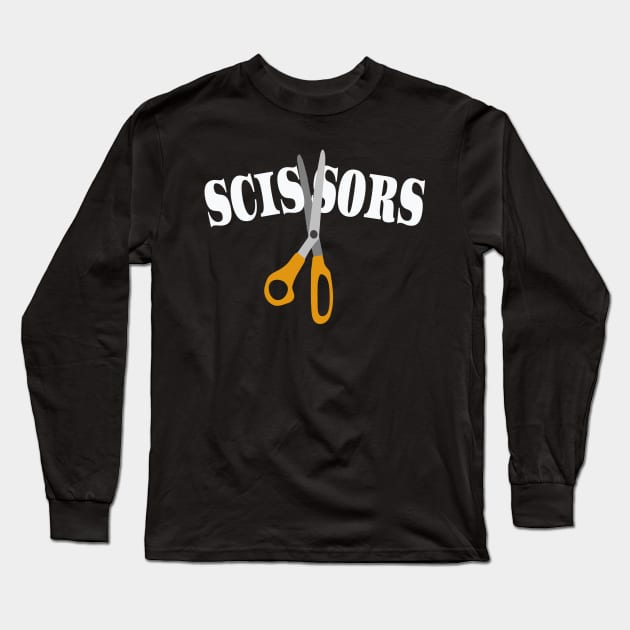 Scissors Halloween Costume T-shirt Group Add Rock, Paper Long Sleeve T-Shirt by Capital Blue